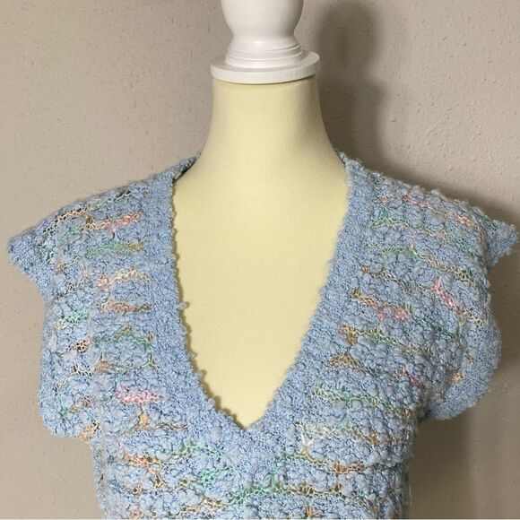 Vintage Emily's Closet Handmade Chunky Pastel Knit Lightweight Sweater Vest LRG - Picture 12 of 16